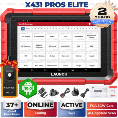 2024 LAUNCH X431 Pros V+ Elite Bidirectional Car Diagnostic Scanner Key Coding