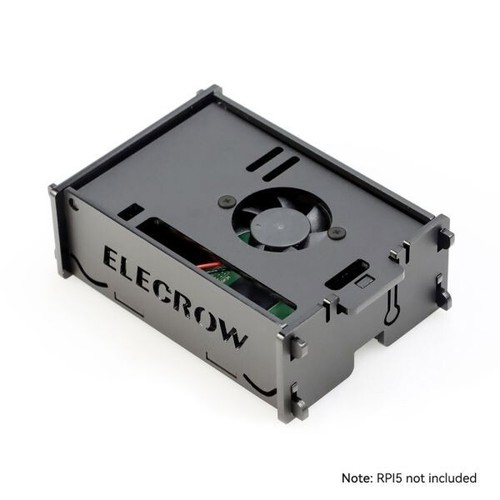 Raspberry Pi 5 Acrylic Case with Cooling Fan - free shipping - Afbeelding 4 van 7