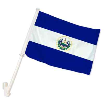 1pc El Salvador 12x15in Double-Sided Car Flag Salvadorian Car Window Display