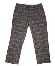 Banana Republic Women's Size 4 Ryan Pant Gray Plaid Straight Leg Trouser