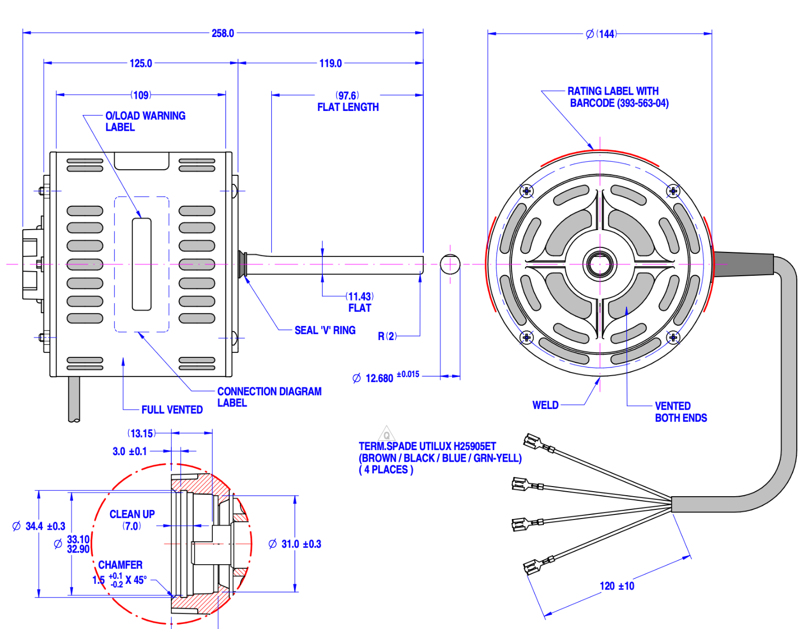 Brivis Evaporative Cooler FASCO Motor 80855BNVAA12 315watt 4 pole