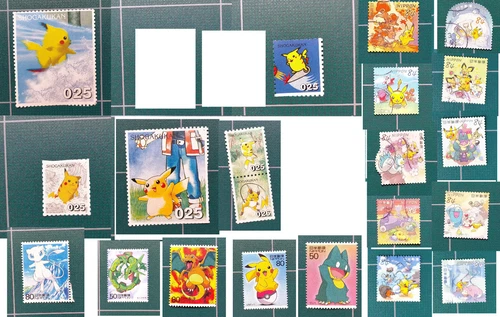 Pikachu Pokemon Shogakukan Stamp Unused Japanese