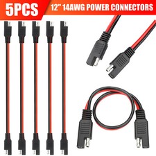 5X 12" 2 Pin Power Cable Connectors 14 Gauge Quick Disconnect Polarized Molded