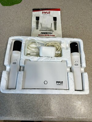 NEW Pyle PDWM2232 UHF Wireless Microphone System, 2 USB Rechargeable Hand Mics