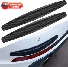 2pcs Car Front Rear Bumper Guard Protector Anti-collision Strip Sticker Black