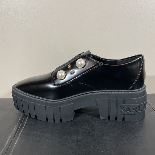 Zapatos de plataforma Oxford Karl Lagerfeld Paris para mujer Raza negros talla 7 medianos EU 37,5 - Imagen 7 de 16