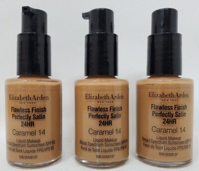 Elizabeth Arden Flawless Finish Perfectly Satin 24HR - Caramel 14 - 1 fl oz X 3