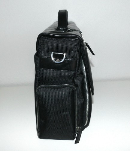 Pal Zileri Lab. Aktentasche Notebooktasche Laptoptasche Schwarz Leder Nylon neu - Bild 6 von 10