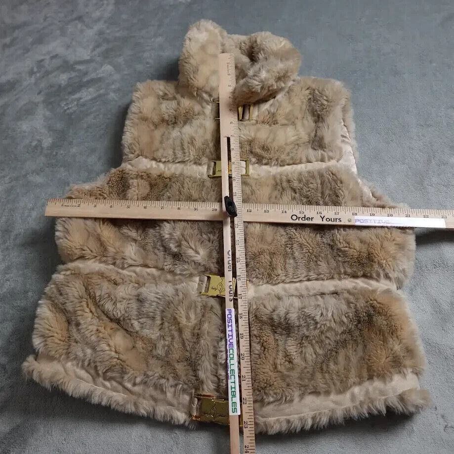 Baby Phat Faux Fur Vest Women's Large 2000s Y2K Metal Clasps Baby Phat Faux Fur Vest Women's Large 2000s Y2K Metal Clasps