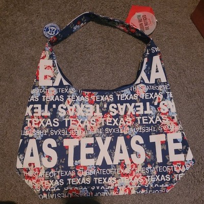 Robin Ruth Hobo Bag with Artistic Collage Design Texas Zipper