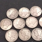 Mercury Dimes Lot 1916-1945 Circulated US Silver 10C Coins