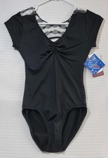 Motionwear Cap Sleeve Leotard Scoop Neckline Back Design Horizontal Mid-back