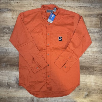 Vintage Syracuse University Orange Button Down Shirt Mens size L