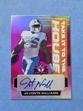 Javonte Williams 2021 Leaf Valiant Take it to the House RC Auto PINK /15 Cowboys
