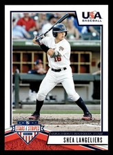 Shea Langeliers 2019 Panini USA Baseball Stars & Stripes #7 Athletics A's ROOKIE