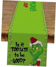 Merry Christmas Table Runner Xmas Buffalo Plaid Check Winter 13" x 108" Green