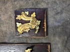 Antique Chinese Gilt Wood Carving Panels Flowers Bird Relief Wall Art 4 Pc Set — photo 5