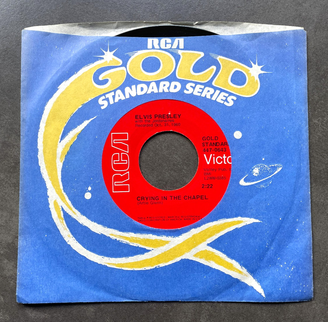 7" Elvis Presley - Crying In The Chapel - US RCA 447-0643 Gold Standard