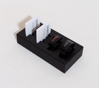 4 A SLOTS USB Micro SD Card USB-A USB-C Holder Organiser Tray Desktop PC Support