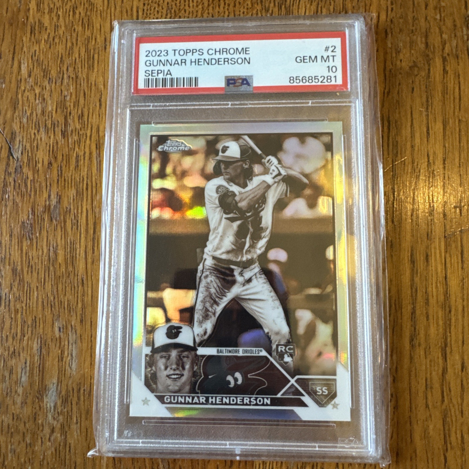 2023 Topps Chrome - Gunnar Henderson #2 Sepia Refractor (RC) PSA 10