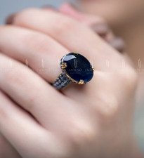 Royal Romantic Artisan Queen Ring, Blue or ruby color