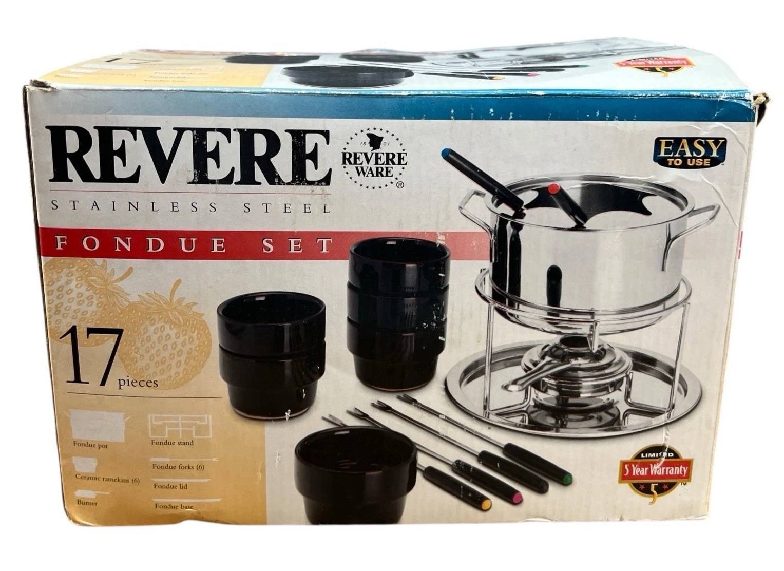 Revere Ware Fondue 17 Piece Set Stainless Steel New in Box! Never Used
Opens in a new window or tab
