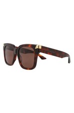 New McQueen Women 53mm Square Sunglasses Authentic Havana Havana Brown