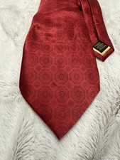 Donald J. Trump Silk Geometric Designer Tie Red Black Logo Men Handmade