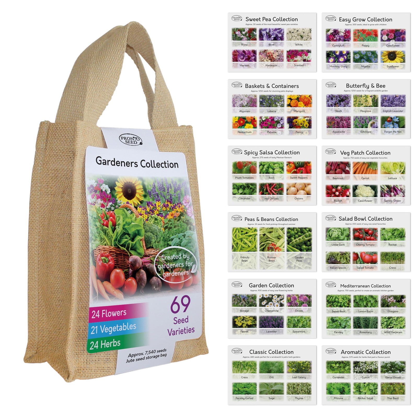 Pronto Seed Grow Your Own Kit | 69 Varieties of Herb, Vegetable & Flower Seed...