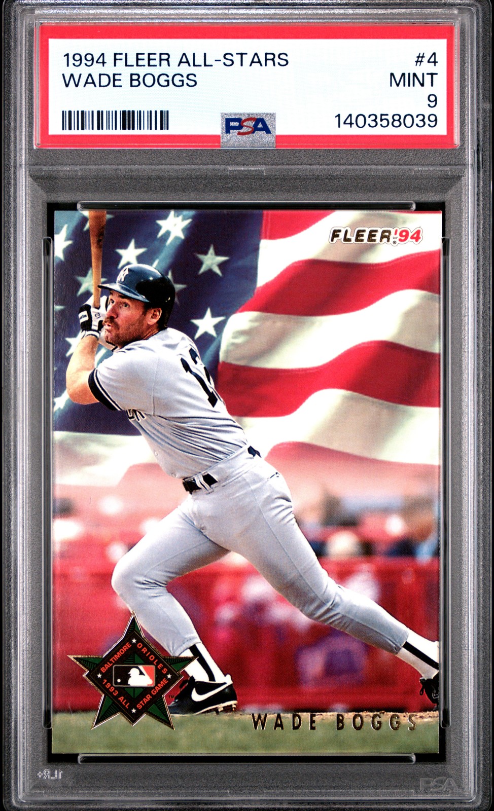 1994 FLEER ALL-STARS #4 WADE BOGGS PSA 9