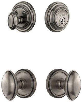 Grandeur GEOEDN_SP_ESET_238 Georgetown Solid Brass Single - Grey