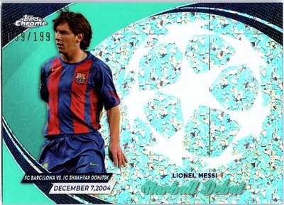 2023 Topps UEFA Lionel Messi #SD-10 Starball Debuts Aqua Mini Diamond /199