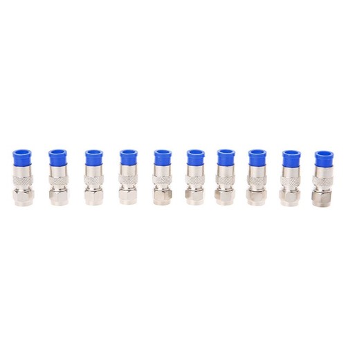 10Pcs RG6 RG59 F Compression Connectors Coaxial Coax Cable Fitting Tools O-Ring - Picture 2 of 8