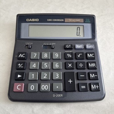 Casio D-20ER 12-stelliger großer Tischrechner Euro Umrechnung Solar