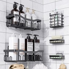 Shower Caddy 5 Pack Rustproof Stainless Steel Bath Organizers With Large Capa...
