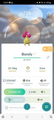 Pokemon Go Shiny Bonsly