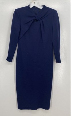 Giorgio Armani Women's Navy Blue Long Sleeve Midi Dress Size 42 | eBay