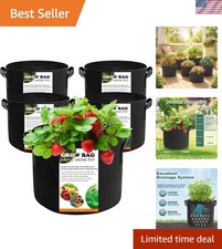 Confezione 5 Sacchetti Coltivazione 5 Galloni - Fioriere in Tessuto Non Tessuto Resistente per Tutte le Piante