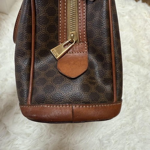 CELINE Macadam Brown PVC Leather Handbag Front Pocket Tote Authenticated - Picture 3 of 10