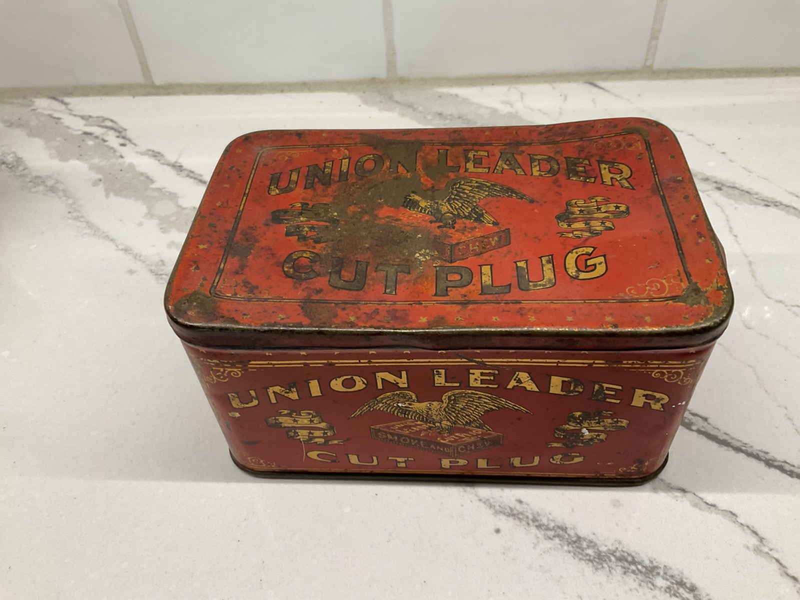 Vintage Union Leader Cut Plug Tin Box #779