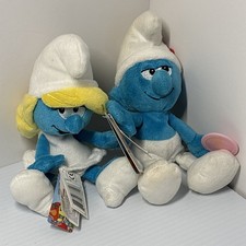 Smurfette Vanity Smurf Plush Bundle Jakks 2009 Bean Bag Rare w/ Tag Lot