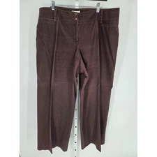 I.N. Studio Purple Cotton Blend High-Rise Double Button Dress Pants Size 18W