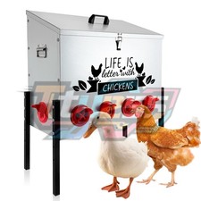 10 No-Waste Ports 95lb Chicken Feeder 1PC Extra-Large Galvanized Metal