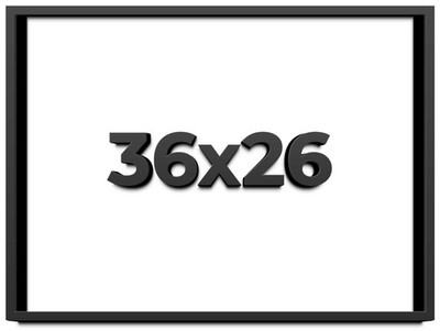 36x26 Shadow Box Frame Black | 1 inches Deep Real Wood Contemporary Shadowbox Di