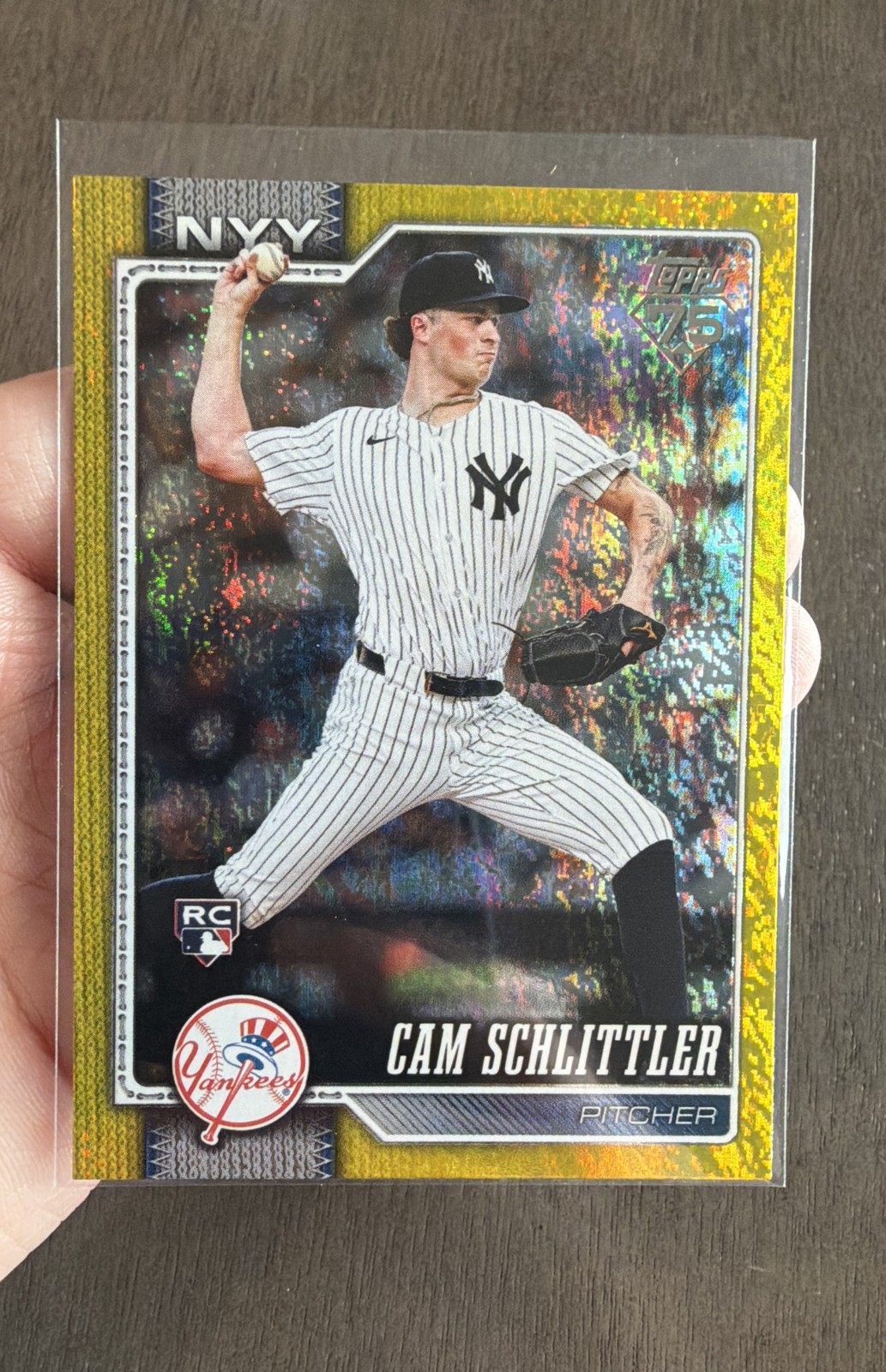 2026 Topps Series 1 - Cam Schlittler #111 Yellow Rainbow Foil /399 (RC)