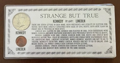 1964 Kennedy Half Dollar and Lincoln Penny Silver Circulated Coin Set