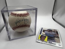 Rick Monday LA Dodgers Autograph Baseball in Display Case with Topps Card
