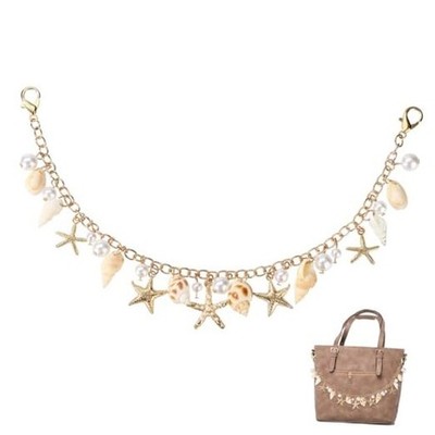 Lyreh Ocean Handbag Chain, Alloy Beach Conch Pearls Nautical Decorative