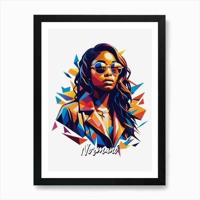 Normani 02 Portrait Musik Ikone Stil gerahmtes Wandbild Poster Leinwanddruck Bild