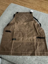 ARMOR GEAR Brown Waxed Canvas Heavy Duty Work Apron w/ Pockets Black Straps